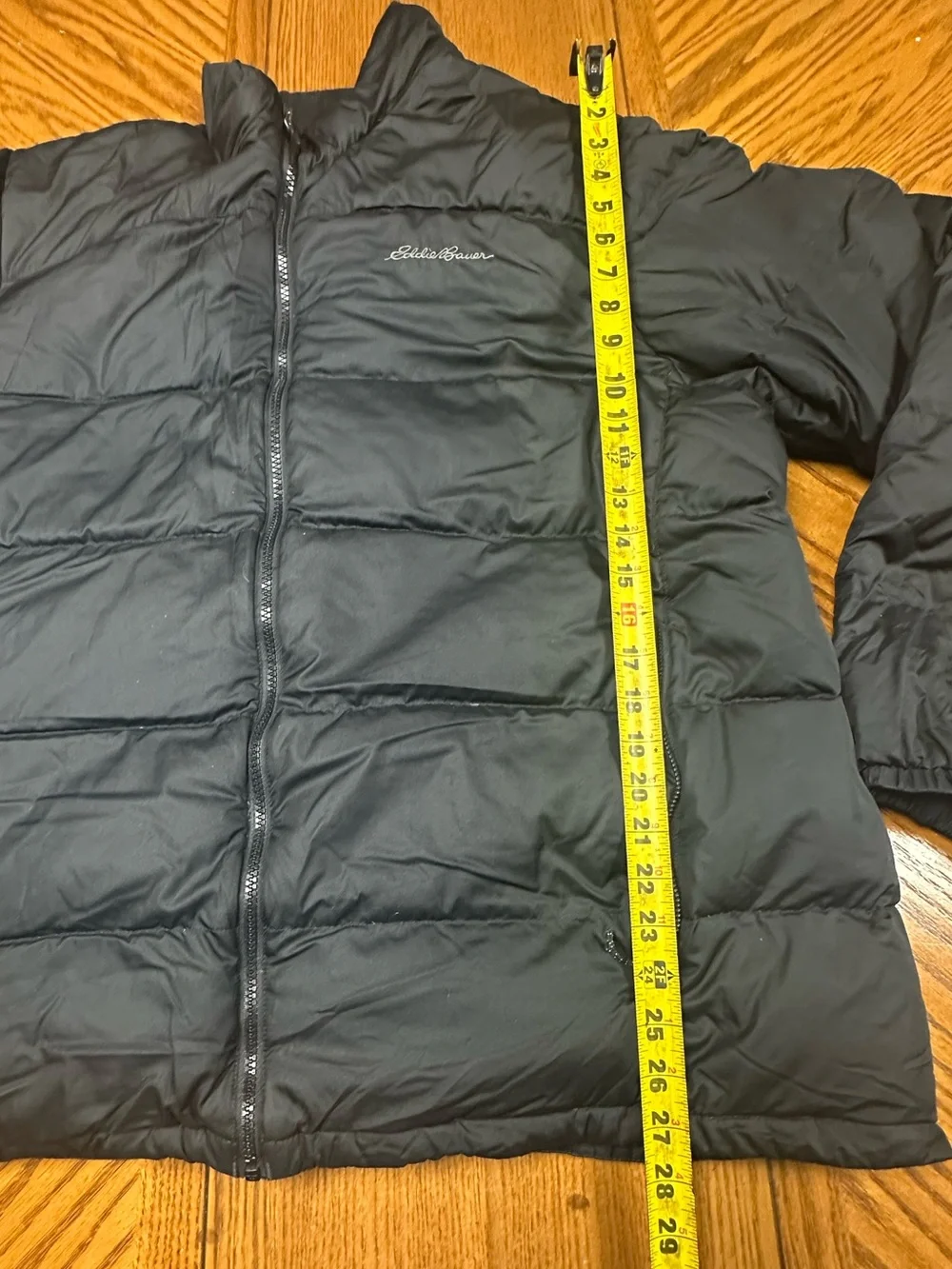Eddie Bauer Men's Black Quilted Down Puffer Jacket Size XL